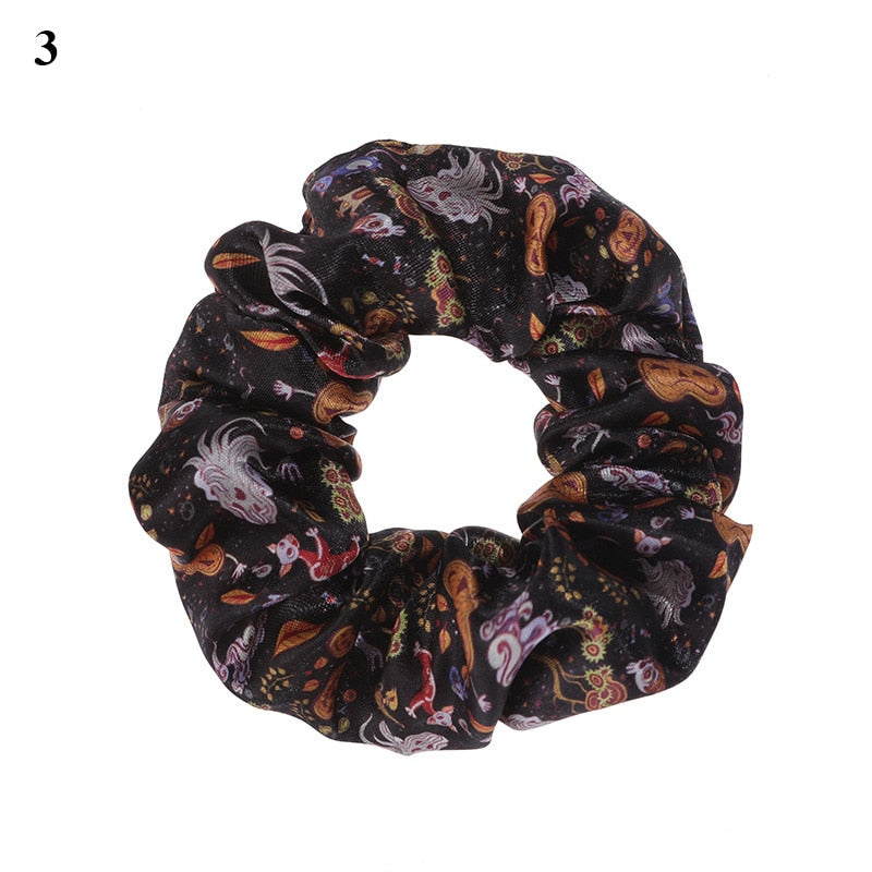 Halloween Printed Cotton Hair Scrunchie