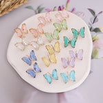 Load image into Gallery viewer, Colorful Crystal Butterfly Stud Earrings
