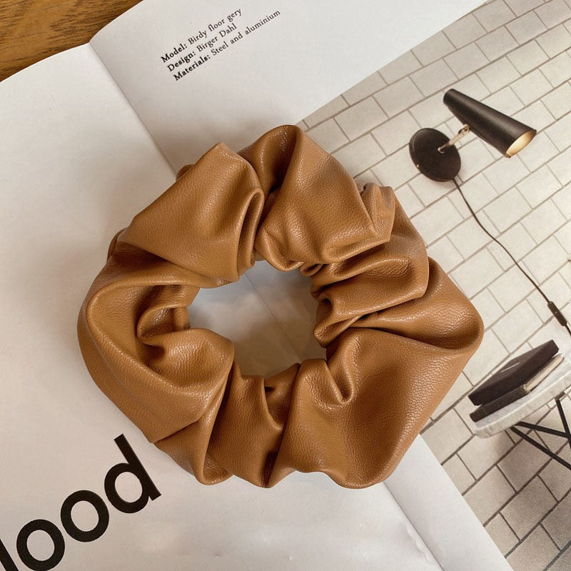 Faux Leather Scrunchie