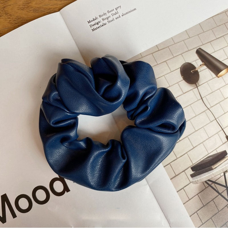 Faux Leather Scrunchie