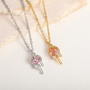 Crystal Lollipop Pendant Necklace
