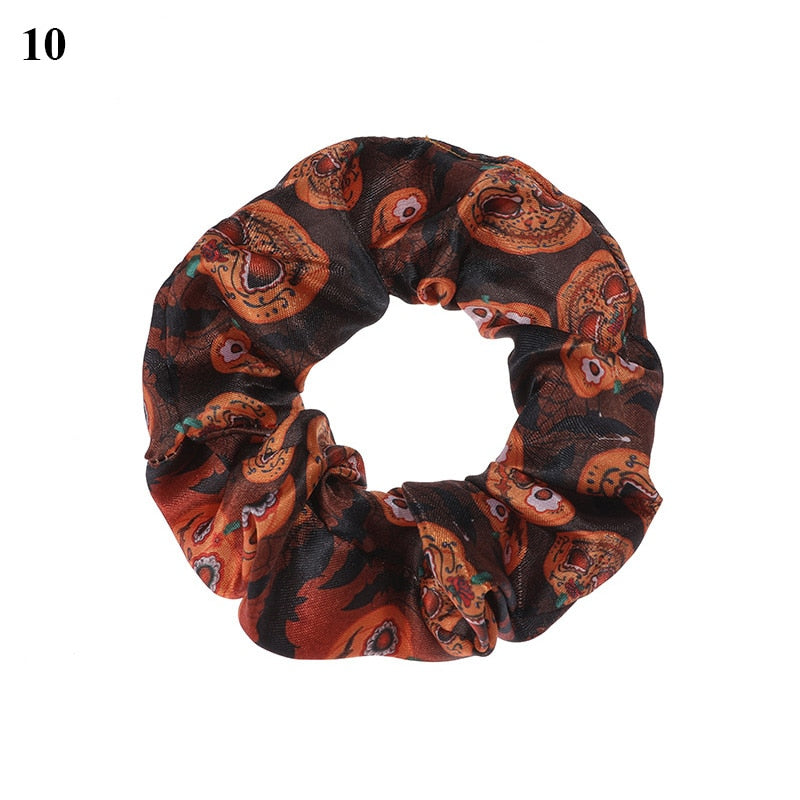 Halloween Printed Cotton Hair Scrunchie