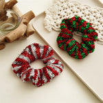 Load image into Gallery viewer, Metallic Striped Christmas Scrunchie
