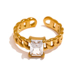 Load image into Gallery viewer, Colorful Crystal Chain Ring
