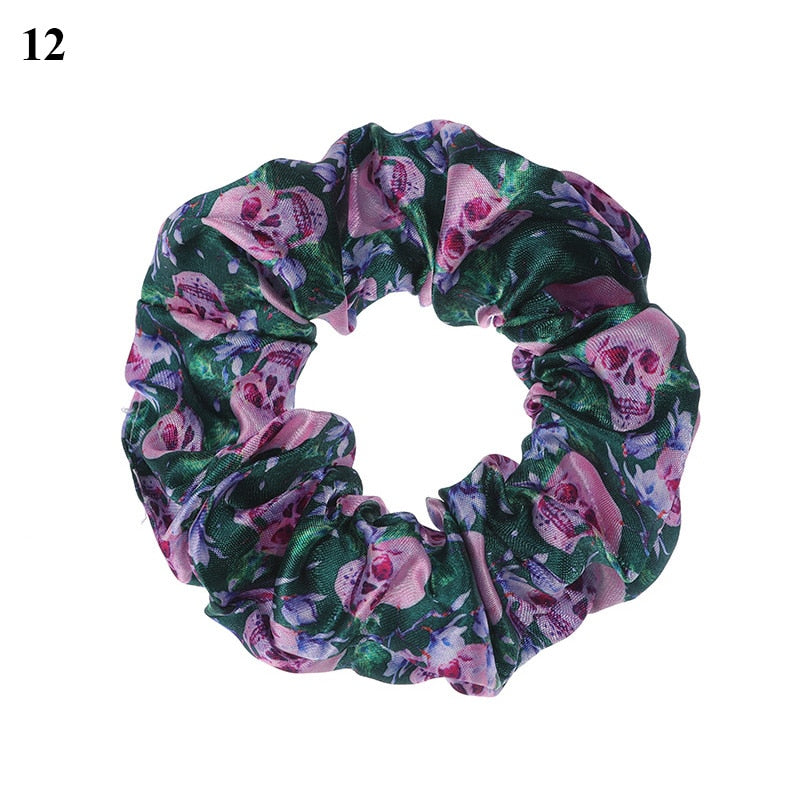 Halloween Printed Cotton Hair Scrunchie