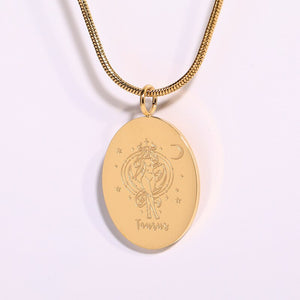 Oval Zodiac Pendant Necklace