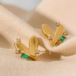Load image into Gallery viewer, Romantic Crystal Accent Heart Earrings
