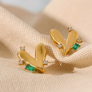Romantic Crystal Accent Heart Earrings