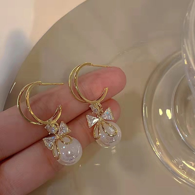 Shiny Crystal Ball Earrings