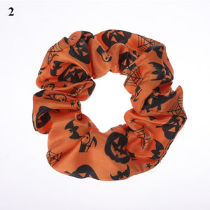 Halloween Printed Cotton Hair Scrunchie