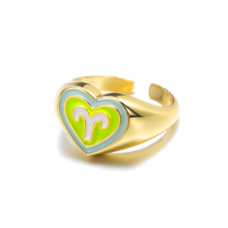 Colorful Zodiac Signet Ring