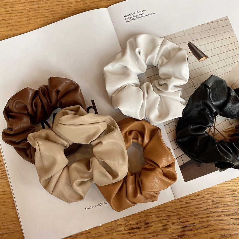 Faux Leather Scrunchie