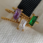 Load image into Gallery viewer, Delicate Woven Crystal Stacking Rings

