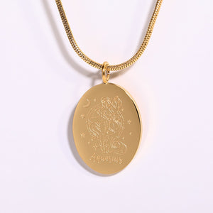 Oval Zodiac Pendant Necklace