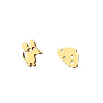 Load image into Gallery viewer, Mouse &amp; Cheese Dainty Stud Earrings
