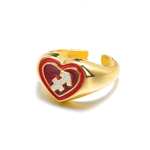 Colorful Zodiac Signet Ring