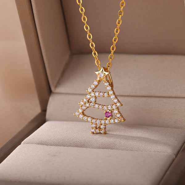 Buy EL REGALO Christmas Necklace Combo for Kids Girls Gold (Set of 3) online