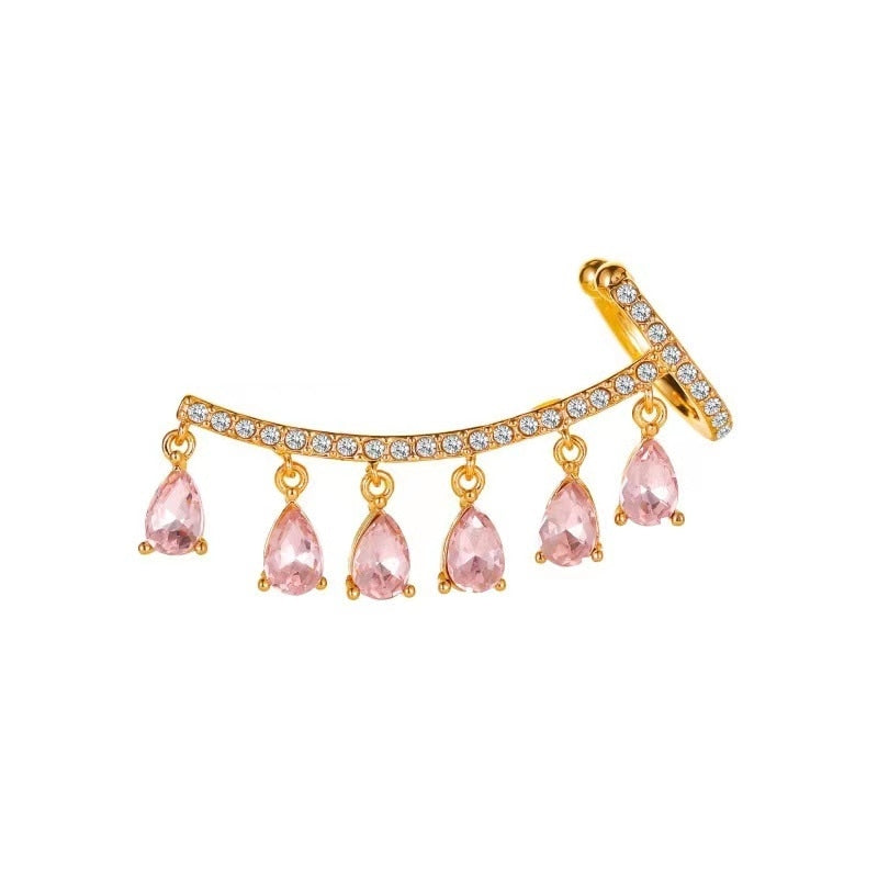 Water Drop Crystal Cuff Earring
