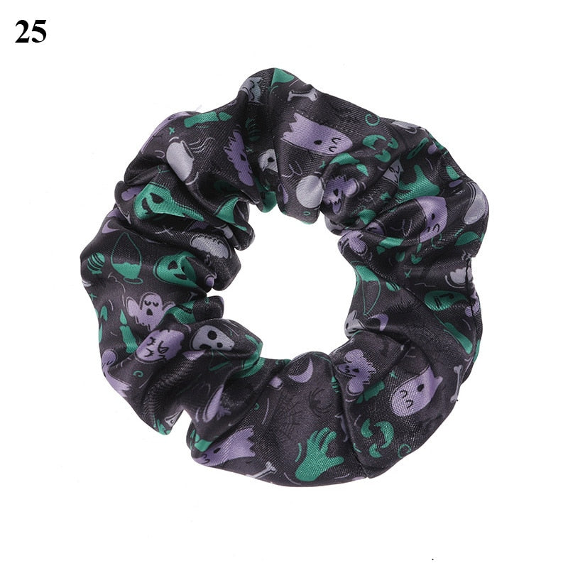 Halloween Printed Cotton Hair Scrunchie