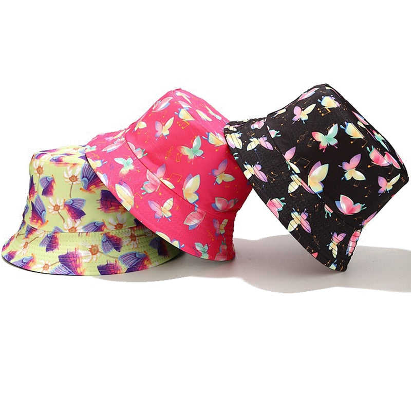 Butterfly Print Bucket Hat