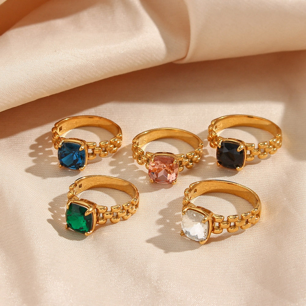 Crystal Stone Watchband Ring