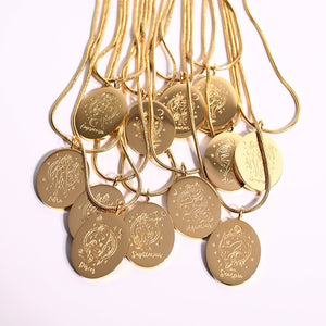 Oval Zodiac Pendant Necklace