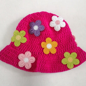 Floral Boho Crochet Bucket Hat