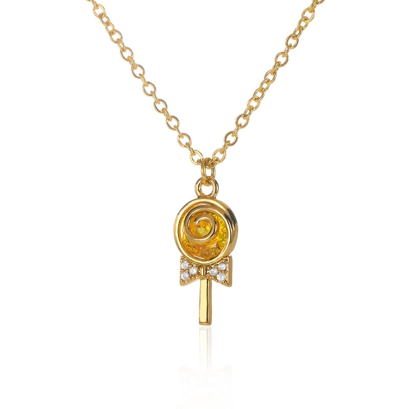 Crystal Lollipop Pendant Necklace