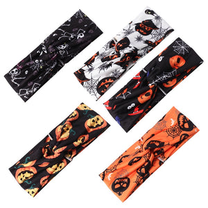 Halloween Print Wide Crossknot Headband