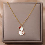 Load image into Gallery viewer, Frosty Snowman Enamel Pendant Necklace
