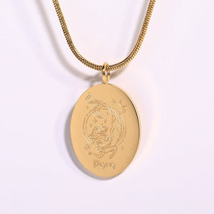 Oval Zodiac Pendant Necklace