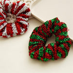 Load image into Gallery viewer, Metallic Striped Christmas Scrunchie
