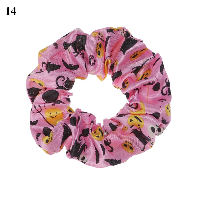 Halloween Printed Cotton Hair Scrunchie