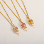 Load image into Gallery viewer, Crystal Lollipop Pendant Necklace
