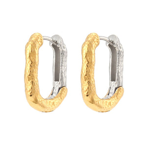 Vintage Mixed Color Oval Hoop Earrings
