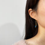 Load image into Gallery viewer, Colorful Beaded Thread Earrings
