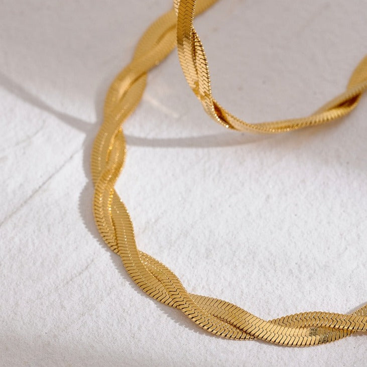 Snake Weave Necklace & Bracelet