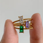 Load image into Gallery viewer, Delicate Woven Crystal Stacking Rings
