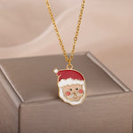 Load image into Gallery viewer, Santa Claus Enamel Pendant Necklace
