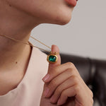 Load image into Gallery viewer, Crystal Squoval Pendant Necklace
