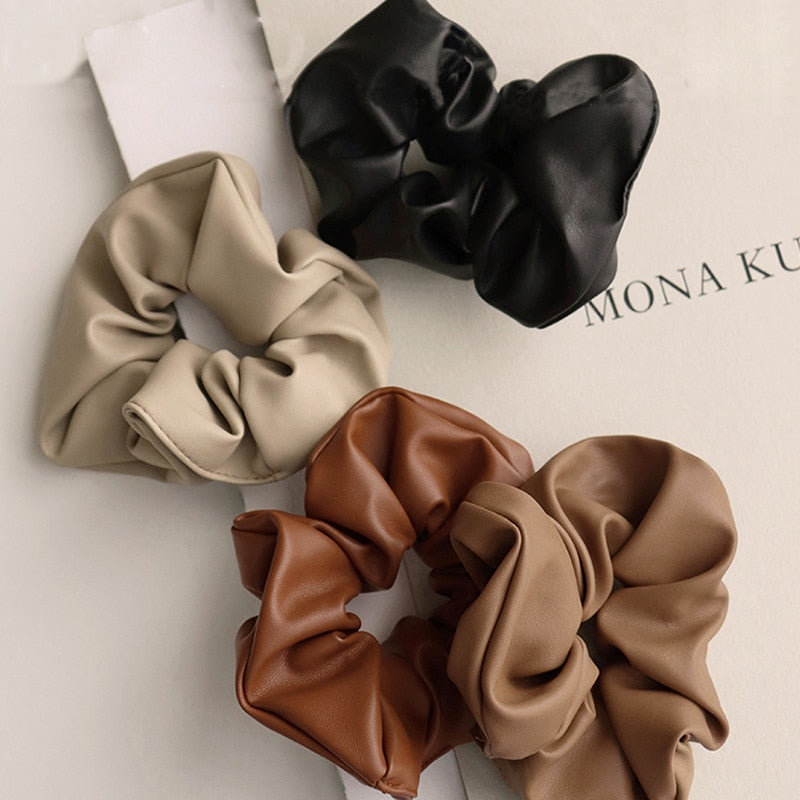 Faux Leather Scrunchie