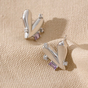 Romantic Crystal Accent Heart Earrings