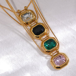 Crystal Squoval Pendant Necklace