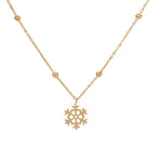 Load image into Gallery viewer, Matte Gold Glitter Snowflake Pendant Necklace
