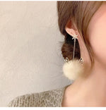 Load image into Gallery viewer, Fluffy Reindeer Drop Earrings
