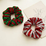 Load image into Gallery viewer, Metallic Striped Christmas Scrunchie
