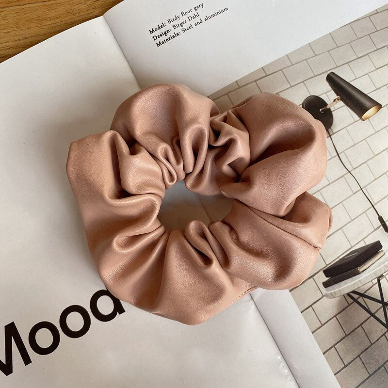 Faux Leather Scrunchie