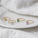 Load image into Gallery viewer, Delicate Woven Crystal Stacking Rings
