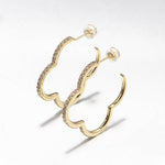Load image into Gallery viewer, Lucky Clover Crystal Hoop Earrings
