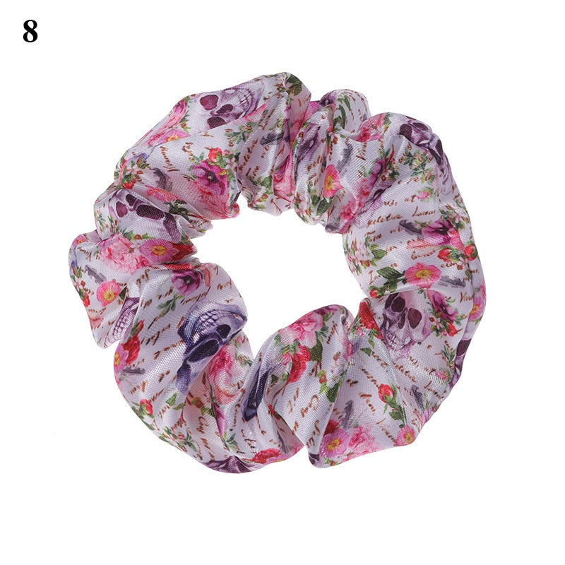 Halloween Printed Cotton Hair Scrunchie